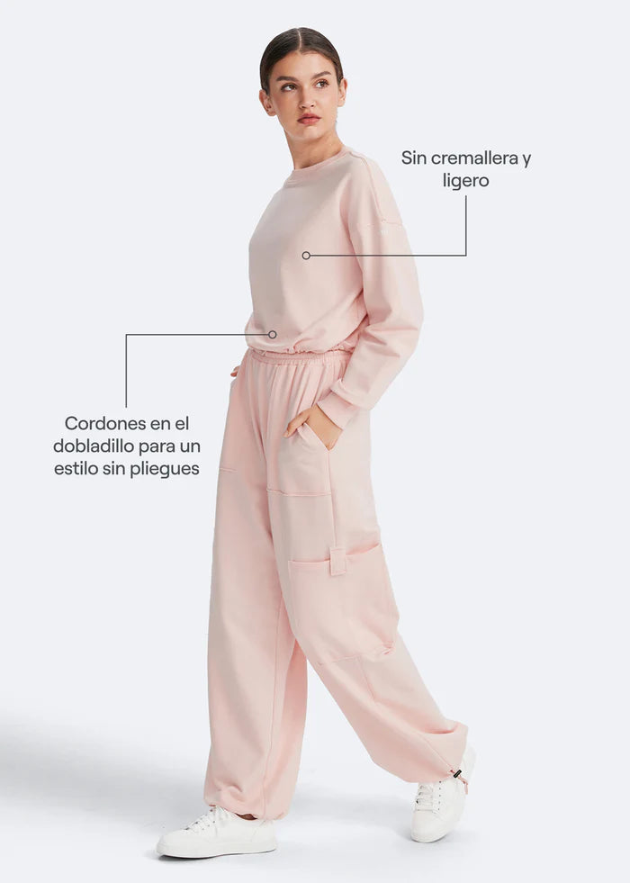 Sudadera corta con cordón